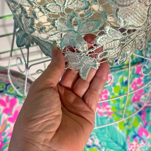 Lydia cream and mint lace bustier top 🎁 - Picture 2 of 9